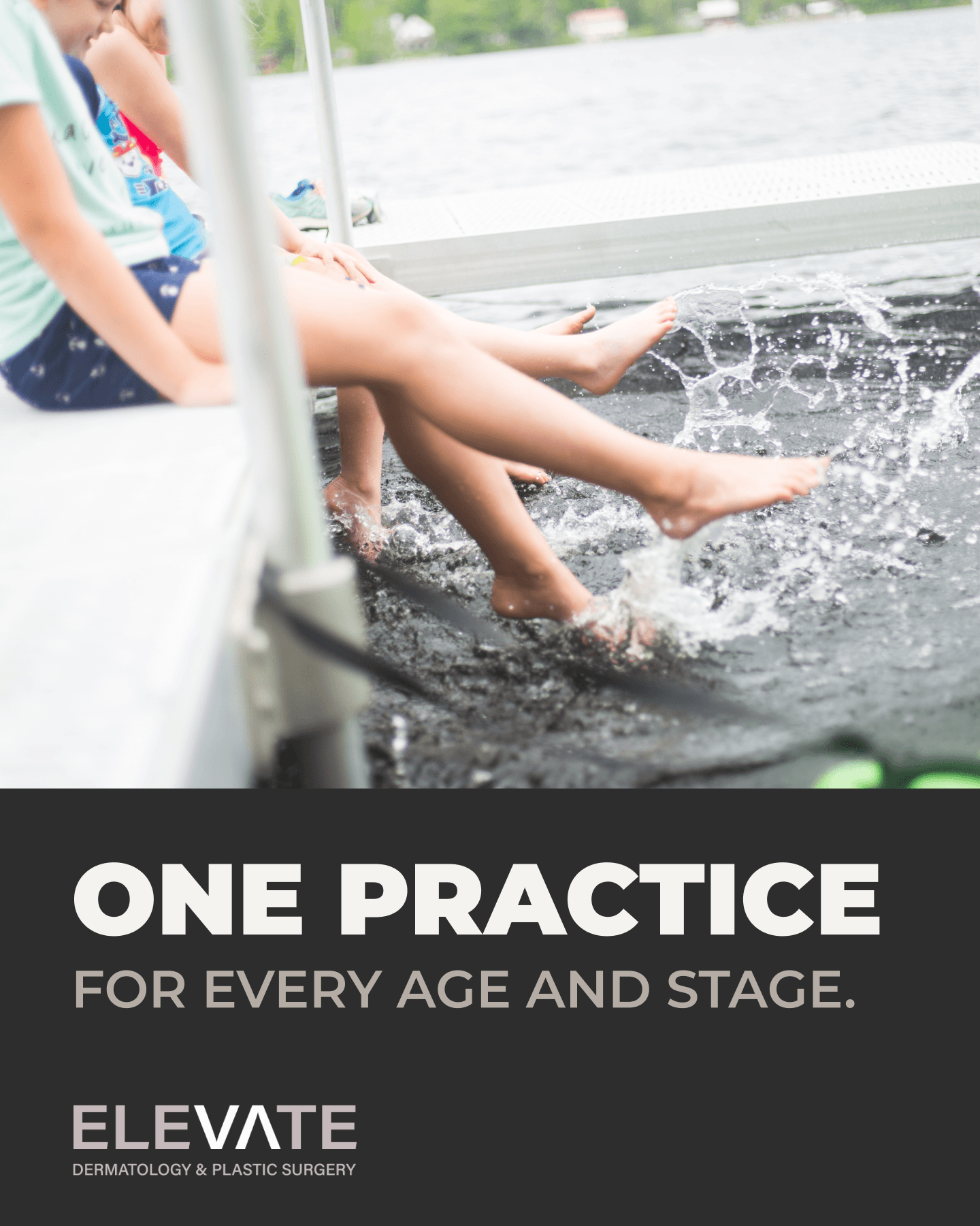 Elevate Dermatology family-focused brand campaign creative